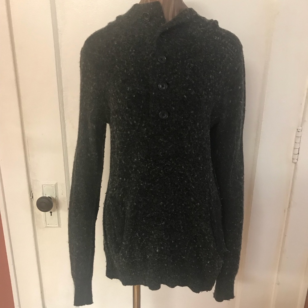 Grey guess fuzzy pullover sweater